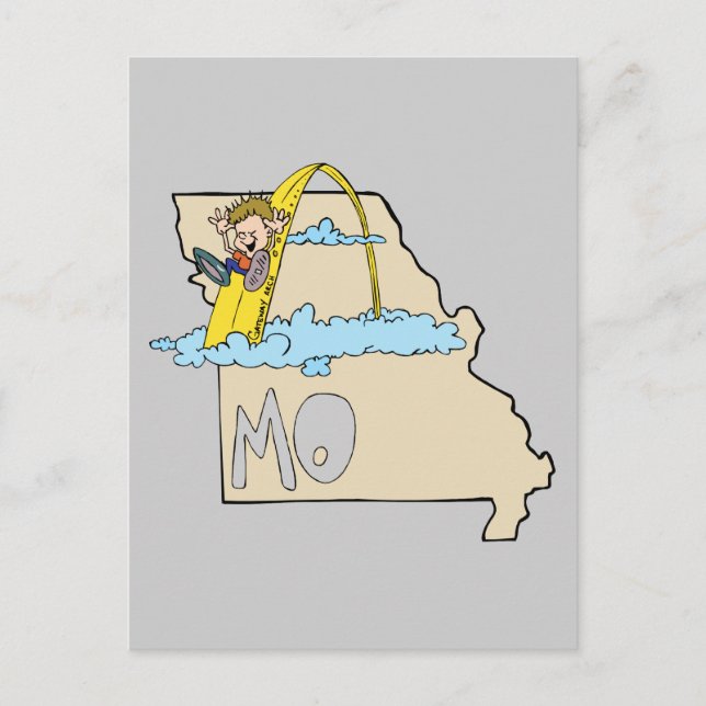 Postale Carte du Missouri MO avec dessin de Saint Louis Ar (Devant)