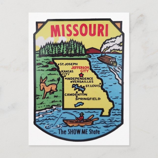 Postale Carte du Missouri Vintage des années 1950 (Devant)