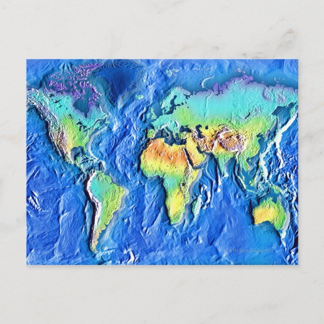 Postale Carte du monde (Devant)