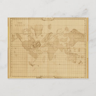 Postale Carte du monde