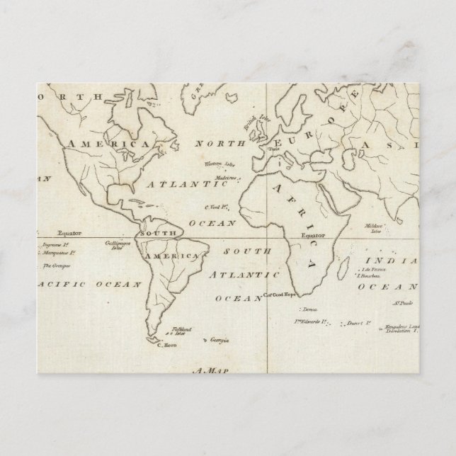 Postale Carte du monde (Devant)