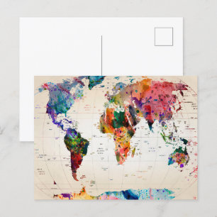 Postale Carte du monde
