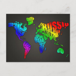 Postale Carte du monde