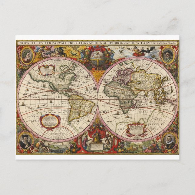 Postale Carte du monde 1630 (Devant)