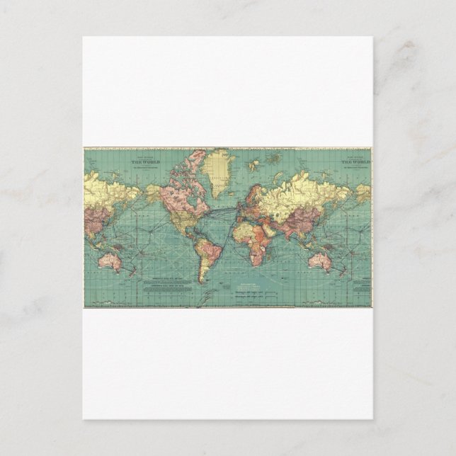 Postale Carte du monde 1919 (Devant)