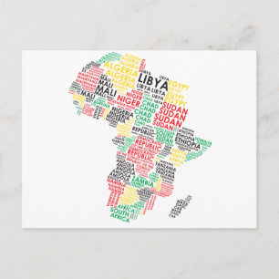 Postale Carte du monde africain contemporain