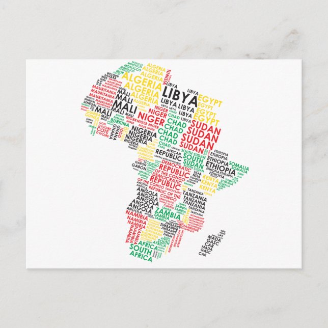 Postale Carte du monde africain contemporain (Devant)