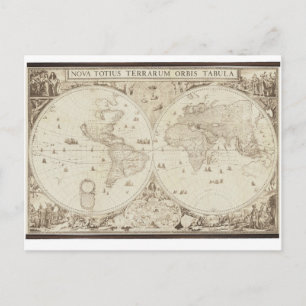 Postale Carte du monde antique
