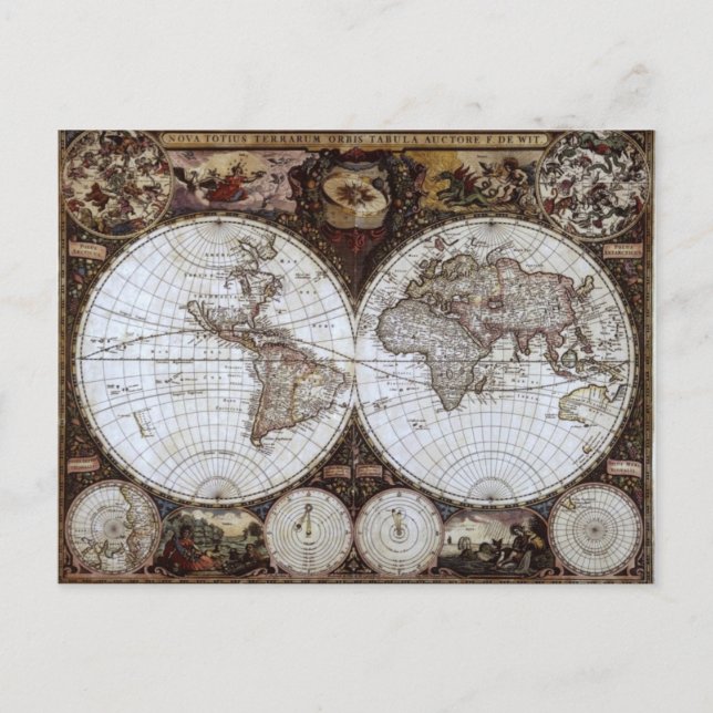 Postale Carte du monde antique (Devant)