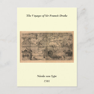 Postale Carte du monde antique 1581 par Nicola van Sype