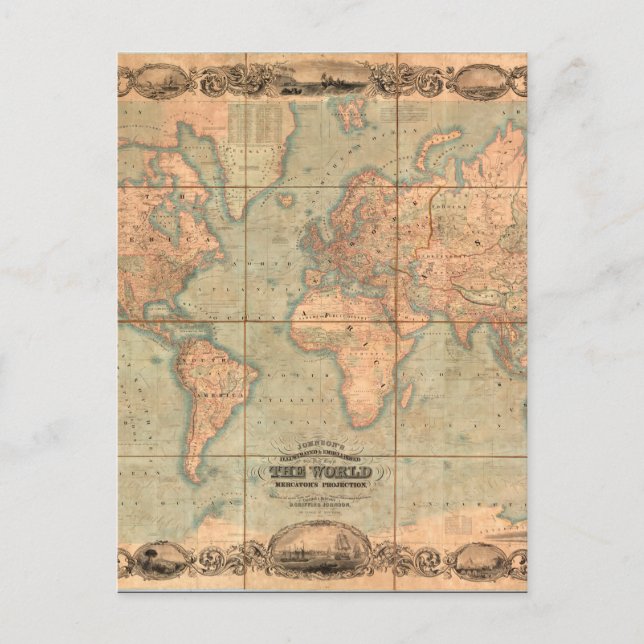 Postale Carte du monde antique 4 (Devant)