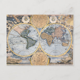 Postale Carte du monde antique cool