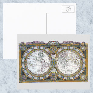 Postale Carte du monde antique de Claude Auguste Berey, 16