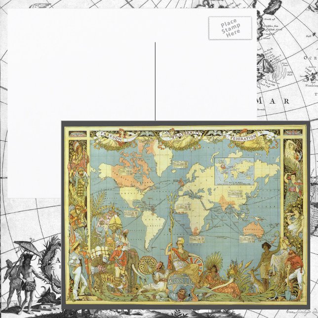Postale Carte du monde antique de l'Empire britannique, 18 (Créateur téléchargé)