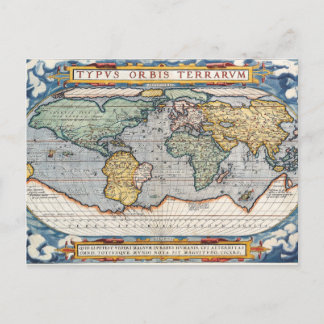 Postale Carte du monde antique du XVIe siècle