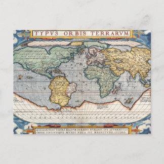 Postale Carte du monde antique du XVIe siècle