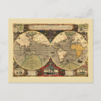Postale Carte du monde antique nautique