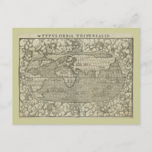 Postale Carte du monde antique par Sebastian Münster vers 