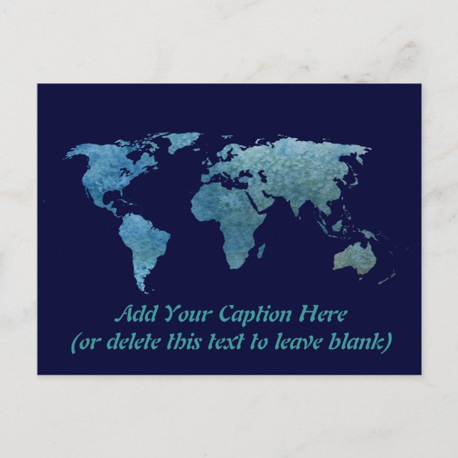 Postale Carte du monde bleu cool (Devant)