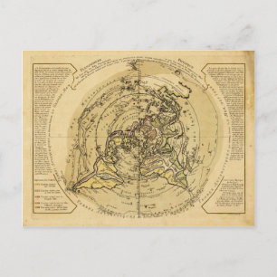 Postale Carte du monde centrée sur le pôle Nord (1756)