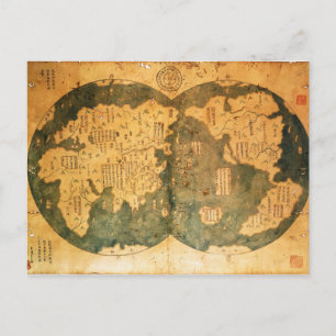 Postale Carte du monde chinois 1418 par Gavin Menzies