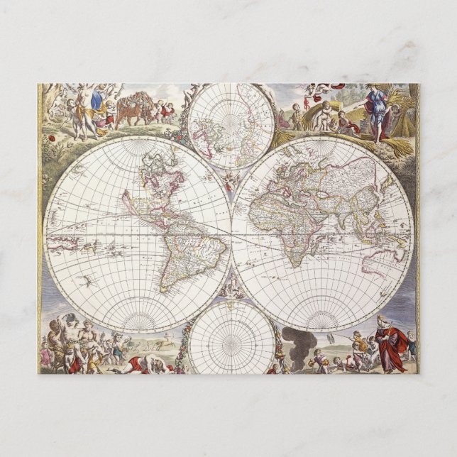 Postale Carte du monde d'Atlas Maior (Devant)