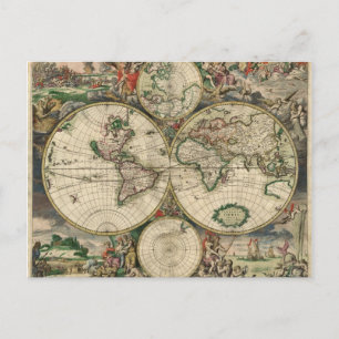 Postale Carte du monde de 1689