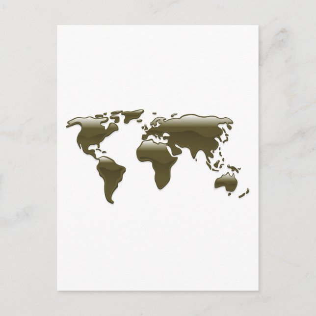 Postale Carte du monde du pétrole liquide (Devant)