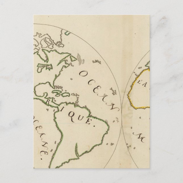 Postale Carte du monde en 4 parties (Devant)