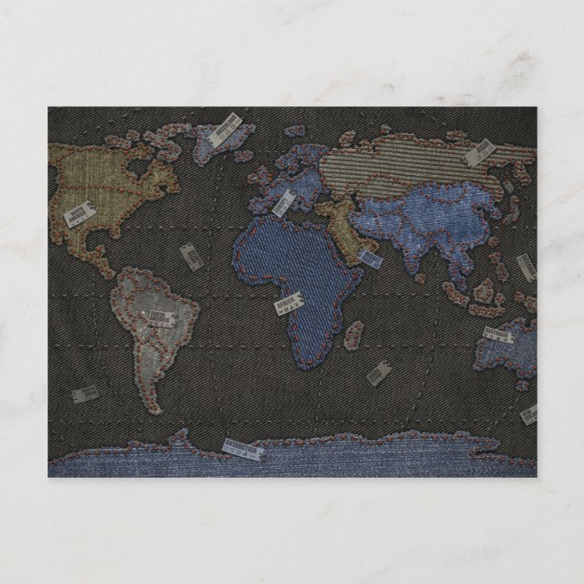 Postale Carte du monde Jeans (Devant)