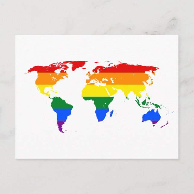 Postale Carte du monde LGBT Rainbow (Devant)