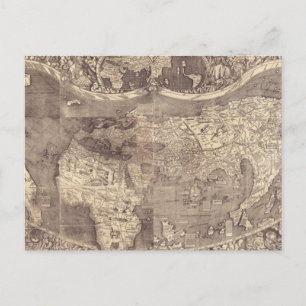 Postale Carte du monde Martin Waldseemuller 1507