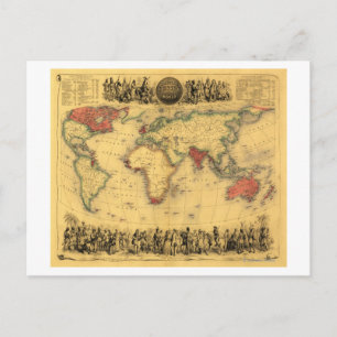 Postale Carte du monde montrant Empire britanniqueCarte pa