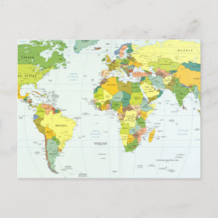 Postale Carte du monde politique affiche Atlas: Décoration