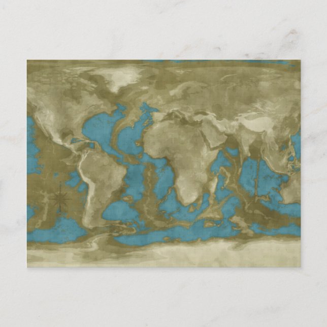 Postale Carte du monde séché (Devant)