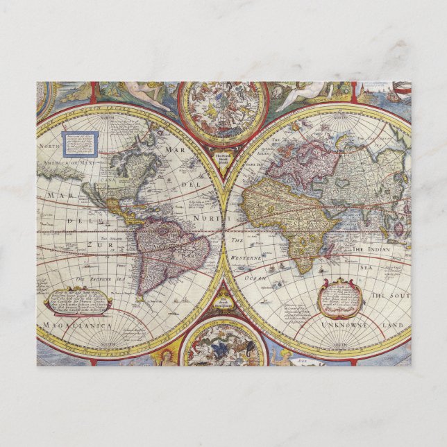 Postale Carte du monde Vintage 1626 (Devant)