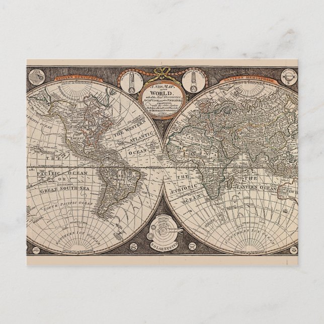 Postale Carte du monde vintage (1766) (Devant)
