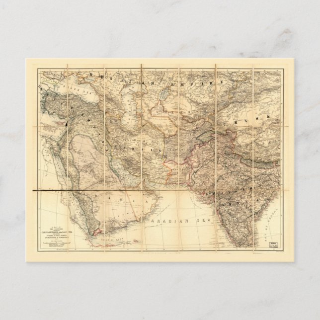 Postale Carte du Moyen-Orient (1885) (Devant)