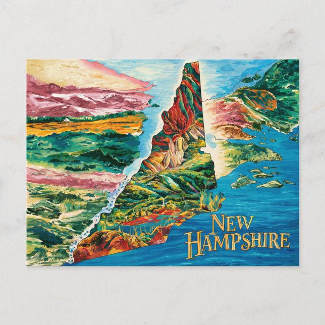 Postale Carte du New Hampshire (Devant)