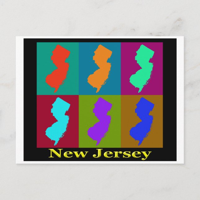 Postale Carte du New Jersey (Devant)