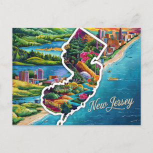 Postale Carte du New Jersey