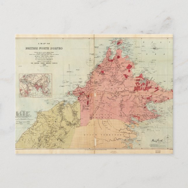 Postale Carte du Nord britannique Bornéo (1899) (Devant)