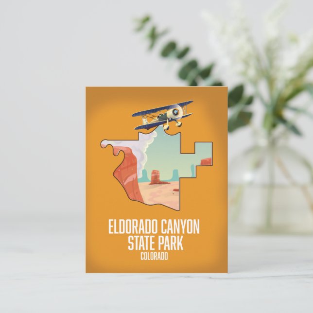 Postale carte du parc d'État d'Eldorado Canyon (Debout devant)