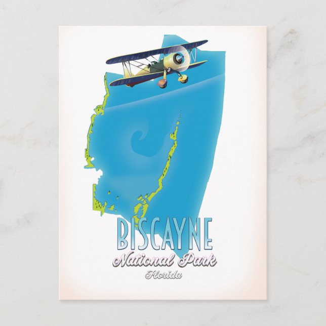 Postale carte du parc national de Biscayne en Floride (Devant)