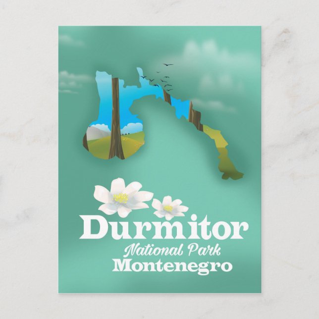 Postale carte du parc national de Durmitor, Monténégro (Devant)
