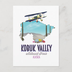 Postale carte du parc national de la vallée de Kobuk en Al