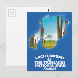 Postale carte du parc national de loch lomond et des tross