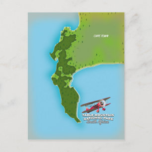 Postale Carte du parc national de Table Mountain en Afriqu