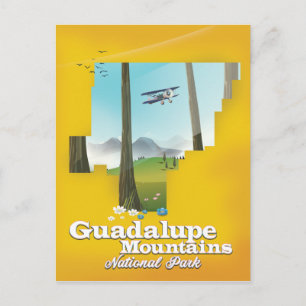Postale carte du parc national des montagnes Guadalupe, Te