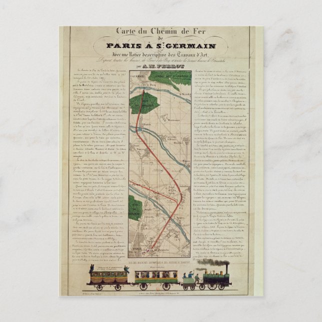 Postale Carte du Paris à la gare St Germain, par (Devant)